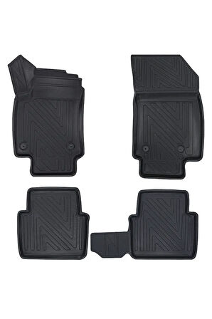 Opel Crossland 2020+ ile Uyumlu Carbon Desenli Ultra Premium Havuzlu Oto Paspas