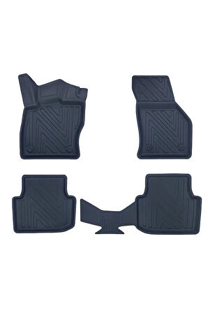 Seat Leon(Manuel) 2020+ ile Uyumlu Carbon Desenli Ultra Premium Havuzlu Oto Paspas