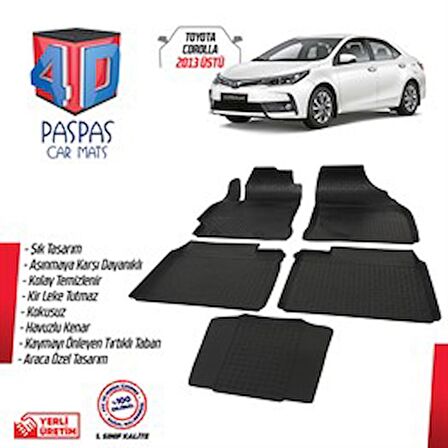 Toyota Corolla 4D Havuzlu Paspas 2013-2018