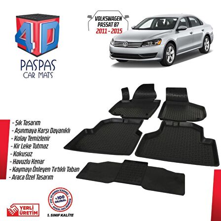 VW Passat B7 4D Havuzlu Paspas 2011-2014