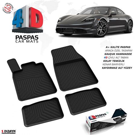 S-Dizayn Porsche Taycan 4D Havuzlu Paspas 2020 Üzeri A+Kalite