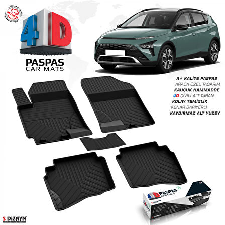 S-Dizayn Hyundai Bayon 4D Havuzlu Paspas 2021-2024 A+Kalite