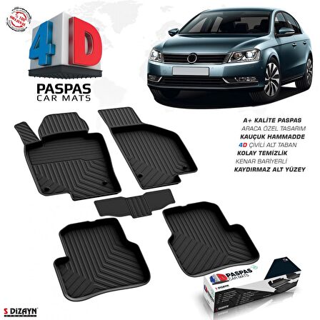 VW Passat B7 4D Havuzlu Paspas 2011-2014 A+Kalite