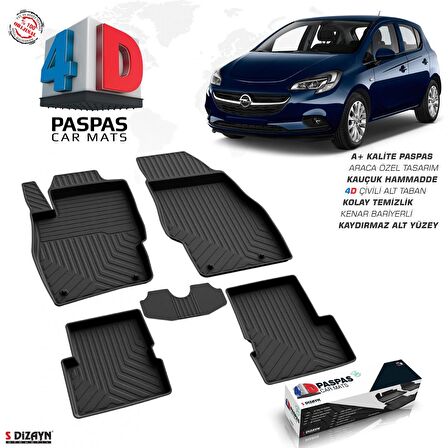 Opel Corsa E 4D Havuzlu Paspas 2014-2019 A+Kalite