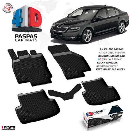 Skoda Octavia A7 4D Havuzlu Paspas  2013 ve Üzeri A+Kalite