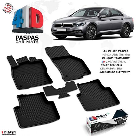 VW Passat B8.5 4D Havuzlu Paspas 2019 ve Üzeri A+Kalite