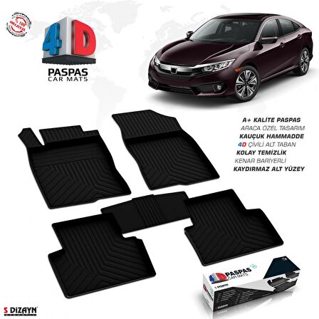 Honda Civic SD 4D Havuzlu Paspas 2016 ve Üzeri A+Kalite
