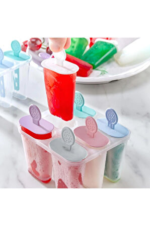 4 Bölmeli Dondurma Kalıbı ve Çubukları - BPA Free | 7,5 x 5,5 x 3 cm