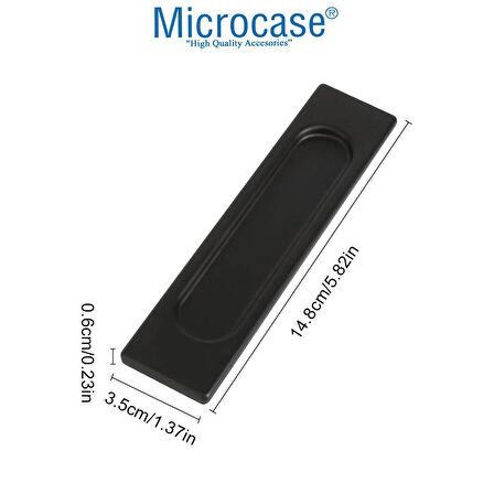 Microcase Metal Sürgülü Kapı Çekmece Pencere Sineklik vb. için Yapışkanlı Kol Tutacağı - SİYAH AL4758