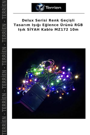 Delux Serisi Renk Geçişli Tasarım Işığı Eğlence Ürünü RGB Işık SİYAH Kablo MZ172 10m