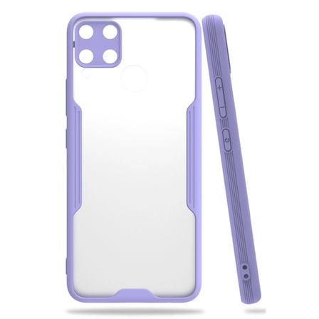Realme C15 Kılıf Platin Silikon - Lila iegxx