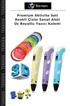 Premium Aktivite Seti Renkli Çizim Sanat Aleti Üç Boyutlu Yazıcı Kalemi