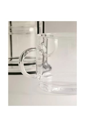 4 Adet Standlı Borosilikat Cam Fincan Seti – Metal Standlı Şeffaf Tasarım, İnce Hafif Dayanıklı, Ev Ofis Misafirlik, Borosilicate Glass Cup Set