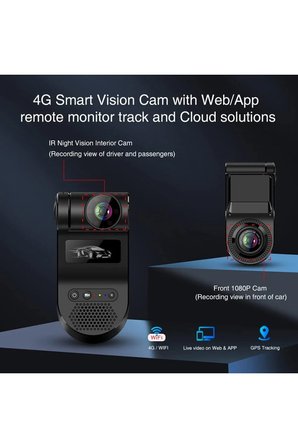 4G SİM KART GİRİŞLİ ARAÇ İÇİ KAMERA ÖN VE İÇ KAMERA 1080P FHD GPS PANİK BUTONU ANLIK TAKİP TAKSİ TIR