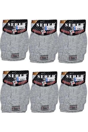 6 Lı Paket Yıldızı Pamuklu Penye Düğmeli Erkek Boxer 0008