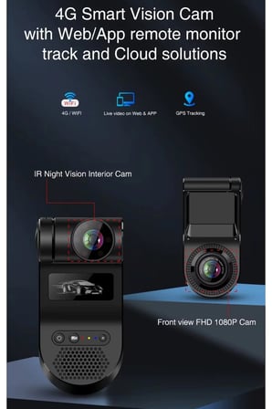 4G+WİFİ ARAÇ KAMERASI PANİK BUTONLU GPS Lİ SİM KARTLI ARAÇ İÇİ ÇİFT KAYIT KAMERA TAKSİ DOLMUŞ TIR