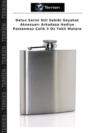Delux Serisi Stil Sahibi Seyahat Aksesuarı Arkadaşa Hediye Paslanmaz Çelik 5 Oz Tekli Matara