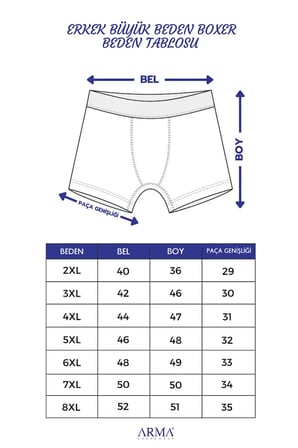 Premium Battal Boy Konforlu Giysi Sade Tasarım 6'lı Paket Erkek Siyah Geniş Kalıp Büyük Beden Boxer