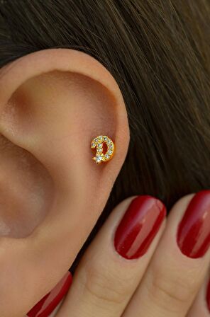 D Harfi Piercing Helix Kıkırdak Lob Tragus