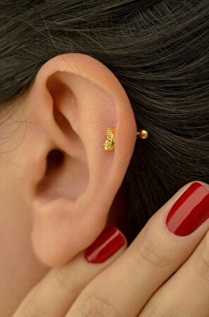 D Harfi Piercing Helix Kıkırdak Lob Tragus