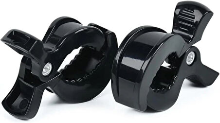 Microcase Bebek Arabası Battaniye Havlu Puset Tutucu Çok Amaçlı  Kıskaçlı Mandal - SİYAH AL4537 2 Adet