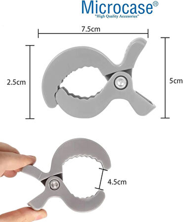 Microcase Bebek Arabası Battaniye Havlu Puset Tutucu Çok Amaçlı  Kıskaçlı Mandal - SİYAH AL4537 2 Adet