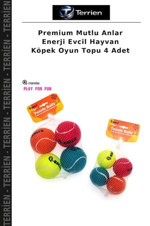Premium Mutlu Anlar Enerji Evcil Hayvan Köpek Oyun Topu 4 Adet