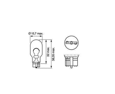 Bosch W16W (955) Pure Light Araba Ampulü - 12 V 16 W W2,1x9,5d - 2 Ampul