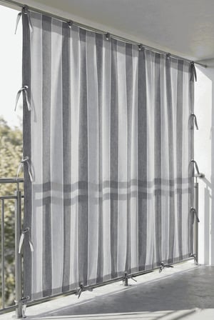 CEYLAN Home 4 Tarafı Kuş Gözlü Bahçe Brandası | Dış Mekan Balkon, Garaj ve Teras Perdesi – Gri Gri