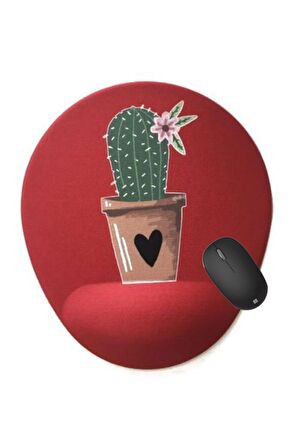 Cactus Bılek Desteklı Mouse Pad - Kırmızı