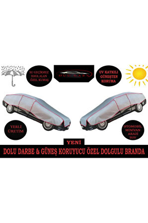 DUUCARS 4 Katlı 4.50 Mt Dolu Darbe & Güneş Koruyucu Özel Dolgulu Oto Branda ( Dolu Koruyucu Branda ) 4503204kat