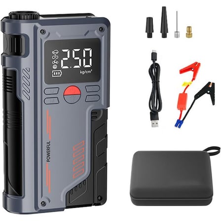 Özel Seri Acil Durum Hava Basma Jump Starter Powerbank 4'ü 1 Arada Şarjlı Akü Takviye Cihazı 1000A