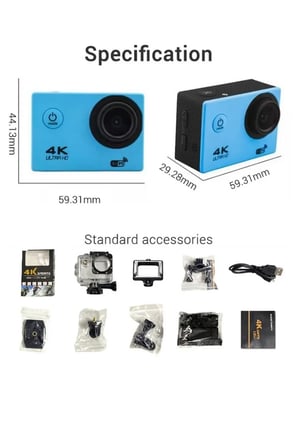 4K Wifi Aksiyon Kamera Ultra Hd 30Fps Su Geçirmez Kılıf App GoPlus CamPro Sports Action Camera