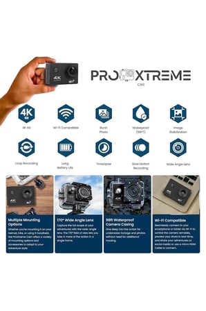 4K Wifi Aksiyon Kamera Ultra Hd 30Fps Su Geçirmez Kılıf App GoPlus CamPro Sports Action Camera