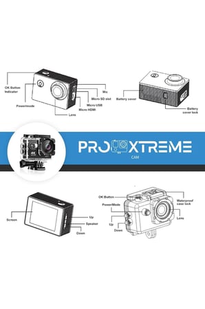 4K Wifi Aksiyon Kamera Ultra Hd 30Fps Su Geçirmez Kılıf App GoPlus CamPro Sports Action Camera