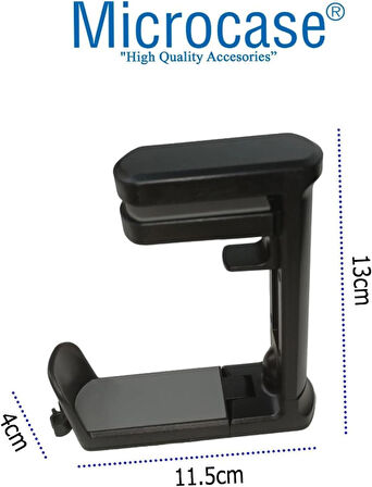 Microcase Masaya Monte Ayarlanabilir 360 Derece Döner Oyuncu Kulaklık Eşya vb. Tutucu Stand - SİYAH AL4804