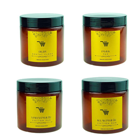 4lü Kapaklı Kutu 500ml  Set Banyo Düzenleyici Kutular