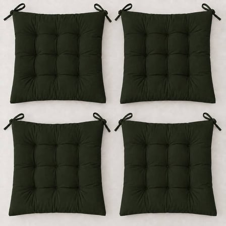 4’lü Kapitone Bağcıklı Sandalye Minderi · 40 × 40 × 3 cm | Zeytin Yeşili | 40 × 40 × 3 cm · 4 adet