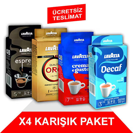 Decaf My Easy Day Classico + Qualità Oro + Crema e Gusto + Espresso Classico Italiano Filtre Kahve (250gr) 4'Lü Paket
