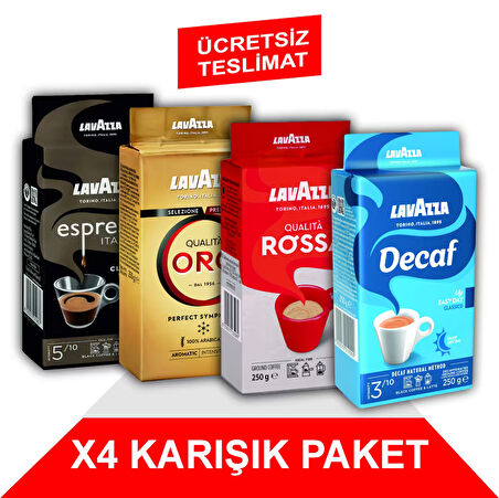 Decaf My Easy Day Classico + Qualità Oro + Qualità Rossa + Espresso Classico Italiano Filtre Kahve (250gr) 4'Lü Paket