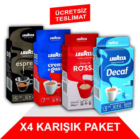 Decaf My Easy Day Classico + Crema e Gusto + Qualità Rossa + Espresso Classico Italiano Filtre Kahve (250gr) 4'Lü Paket