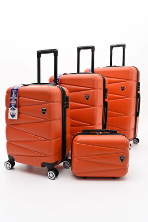 Celonia Yefa Dayanıklı Unisex 4 Tekerlekli 4'lü Set Plastik Valiz Seti