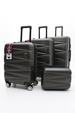 Celonia Yefa Dayanıklı Unisex 4 Tekerlekli 4'lü Set Plastik Valiz Seti