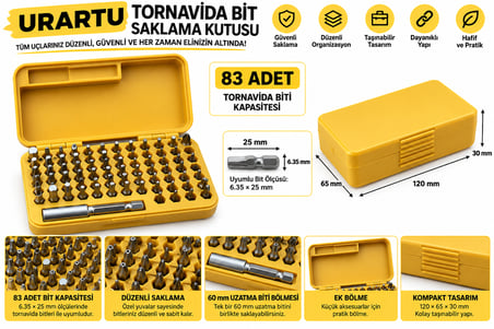 83’lü Tornavida Bit Saklama Kutusu