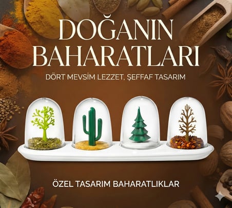 Özel Üretim Yemek Masası Göz Alıcı Dekoratif Eşya Seasoning Shakers Dört Mevsim Baharatlık Set