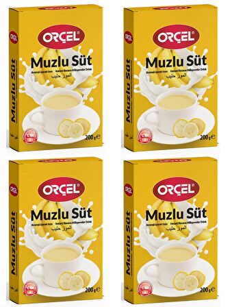 Orçel Muzlu Süt Aromalı İçecek Tozu Oralet Çay 4 x 200gr.