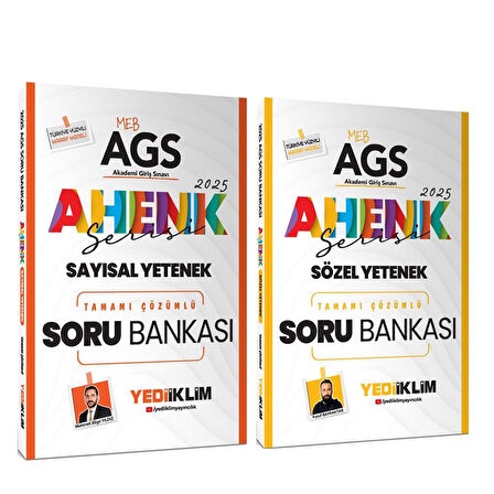 Yediiklim Yayınları 2025 MEB AGS Ahenk Serisi Sayısal ve Sözel Yetenek Soru Bankası Seti 2 Kitap