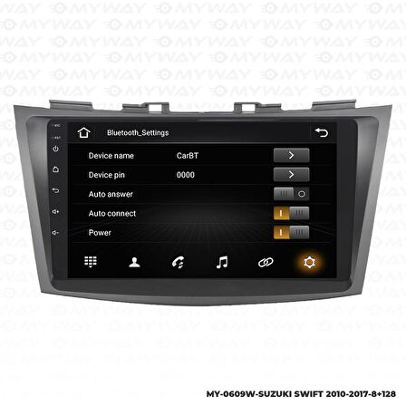 Araç Multimedya Suzuki Swift Android 12 Carplay 4Gb Ram + 64Gb Hdd 2010-2017 Navigasyon Ekran MYW