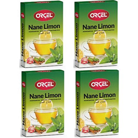 Orçel Nane Limon (Mentollü) Aromalı İçecek Tozu Oralet Çay 4 x 200gr.