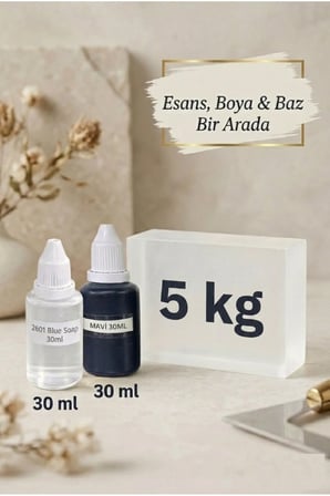 5 KG Şeffaf Sabun Bazı Mavi Boya Blue Soap Esanslı El Yapımı Sabun Bazı